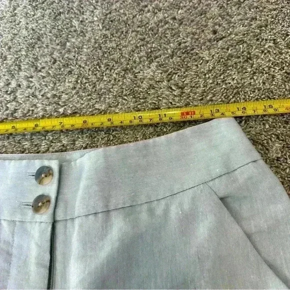 Veronica Beard Jeanne Light Blue Linen Blend Crop Wide Leg Pants 6 nautical crop - Picture 15 of 15